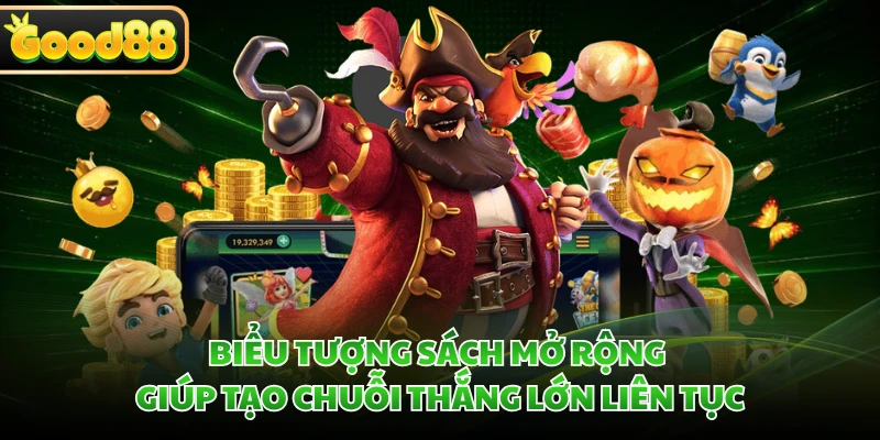 Biểu tượng sách mở rộng giúp tạo chuỗi thắng lớn liên tục