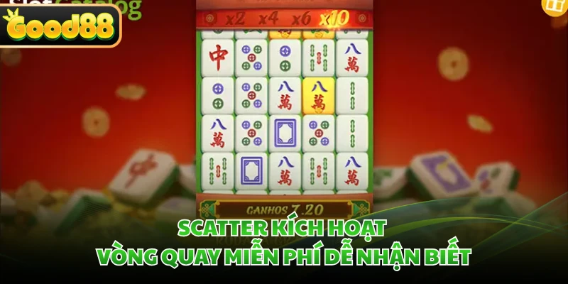 Scatter kích hoạt vòng quay miễn phí dễ nhận biết