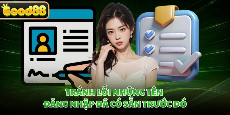 Tránh lỗi những tên đăng nhập đã có sẵn trước đó